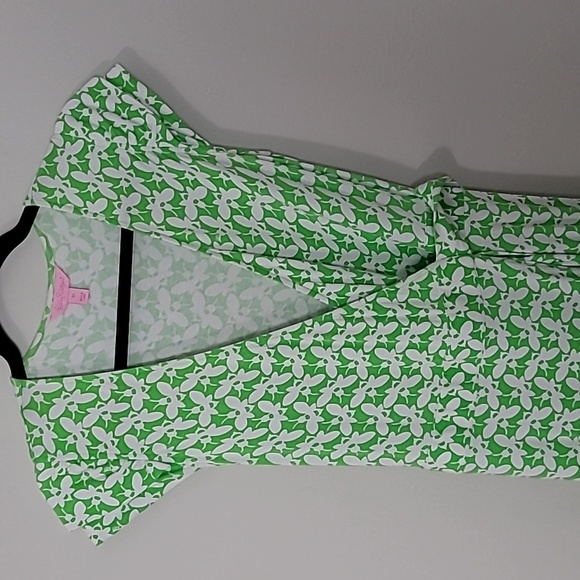 Lilly Pulitzer Adriel Buzzworthy Greeen Wrap Dress Sz XS Beachy Vacation Resort - Picture 4 of 11